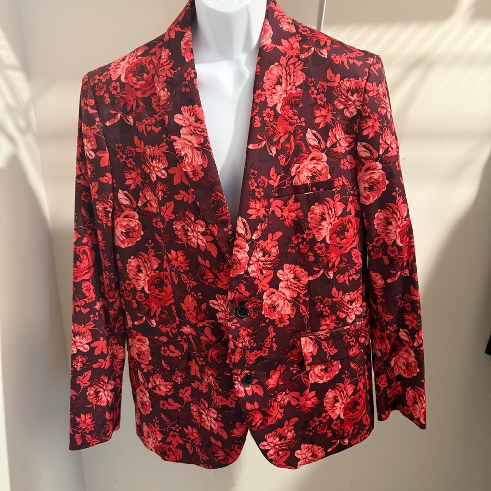 INC International Concepts Slim Fit Red Floral Blazer – Men’s XL